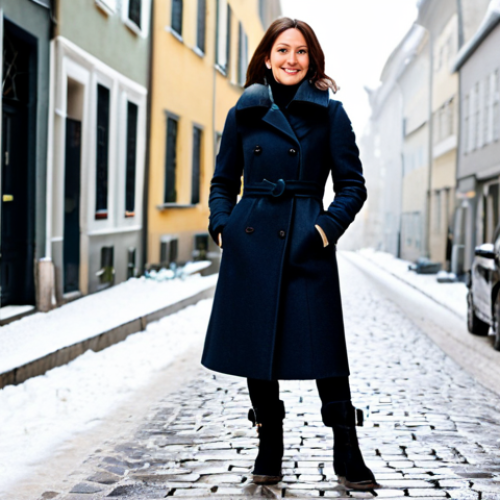 Home 17 A stylish professional woman in her 30s, wearing a sophisticated, modest winter coat, warm trousers, and sturdy black leather block-heeled boots, standing confidently on a lightly snow-dusted cobblestone street in a charming European city during winter. The boots feature a stable, wide block heel and a deeply-profiled sole. The woman holds a warm, steaming mug, subtly conveying comfort and warmth. The background shows festive yet subtle winter decorations and a glimpse of a historical building. Perfect anatomy, correct proportions, natural pose, well-formed hands, proper finger count, natural body proportions. Professional photography, high resolution, soft winter light, safe for work, appropriate content, fully clothed, professional dress, family-friendly.