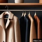 Home 23 겨울 여성 울코트 비교 - A high-quality wool coat displayed on a mannequin in a cozy boutique setting in Germany, featuring a...