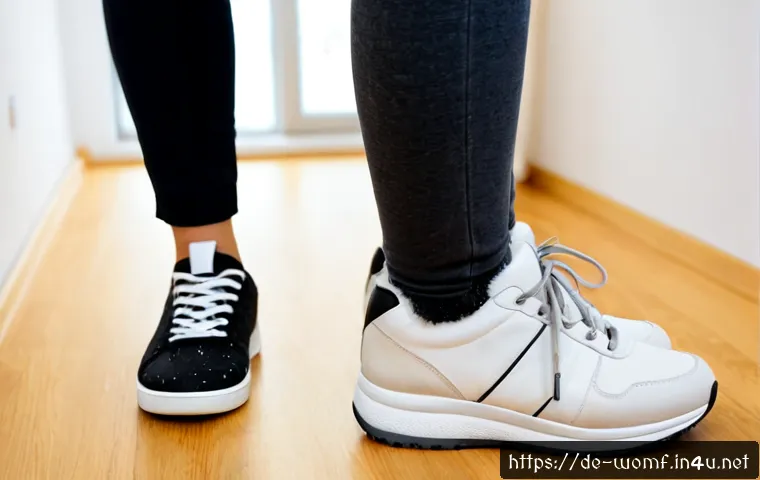 겨울 여성용 스니커즈 - Photorealistic winter footwear comparison scene for German women, two pairs of unbranded women’s sne...